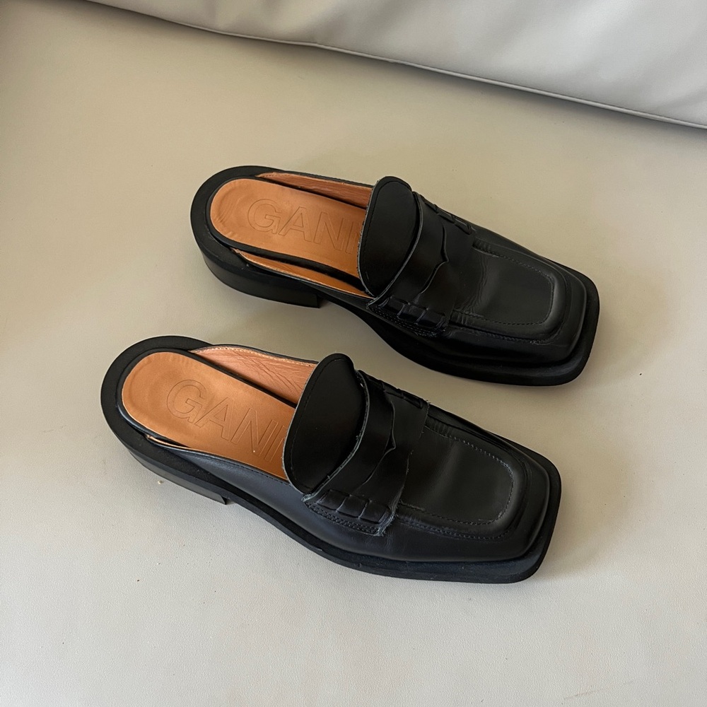 Ganni Black Loafers/Mules Sleek Slip-Ons